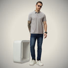 Hektor -Premium-Bonded- Open Button Polo - Pique T Shirt -Mens