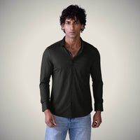 Dark Green Thick Thin Jacquard Shirt