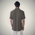 Hektor -Premium-Bonded- Open Button Shirt - Short Sleeve - Herring Bone -Mens