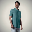 Hektor -Premium-Bonded- Open Button Shirt - Short Sleeve - Herring Bone -Mens