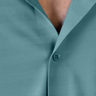 Hektor -Premium-Bonded- Open Button Shirt - Short Sleeve - Herring Bone -Mens