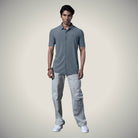 Hektor -Premium-Bonded- Open Button Shirt - Short Sleeve - Herring Bone -Mens