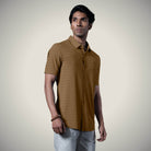 Hektor -Premium-Bonded- Open Button Shirt - Short Sleeve - Herring Bone -Mens