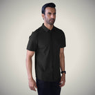 Hektor -Premium-Bonded- Open Button Shirt - Short Sleeve - Big Checks -Mens