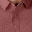 Hektor -Premium-Bonded- Snap Button Polo - Thick Thin Jacquard T Shirt -Mens