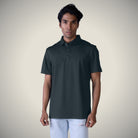Hektor -Premium-Bonded- Snap Button Polo - Thick Thin Jacquard T Shirt -Mens