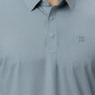 Hektor -Premium-Bonded- Snap Button Polo - Thick Thin Jacquard T Shirt -Mens