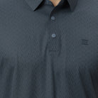Hektor -Premium-Bonded- Snap Button Polo - Thick Thin Jacquard T Shirt -Mens