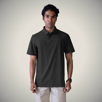 Dark Gray Big Checks Polo